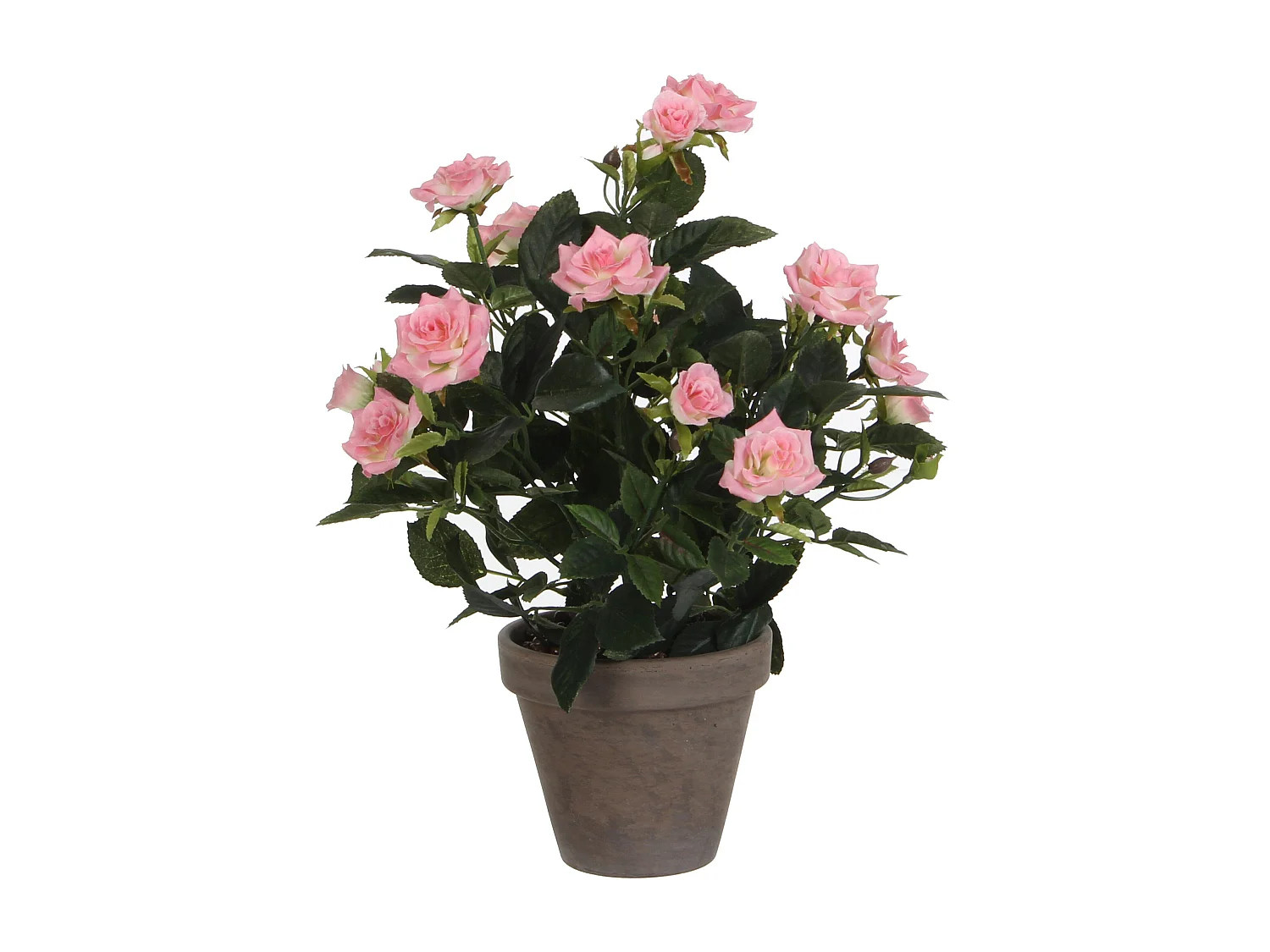 Plante artificielle en polyester et terre cuite - H33 x Ø25 - Rose - ROSEBUSH