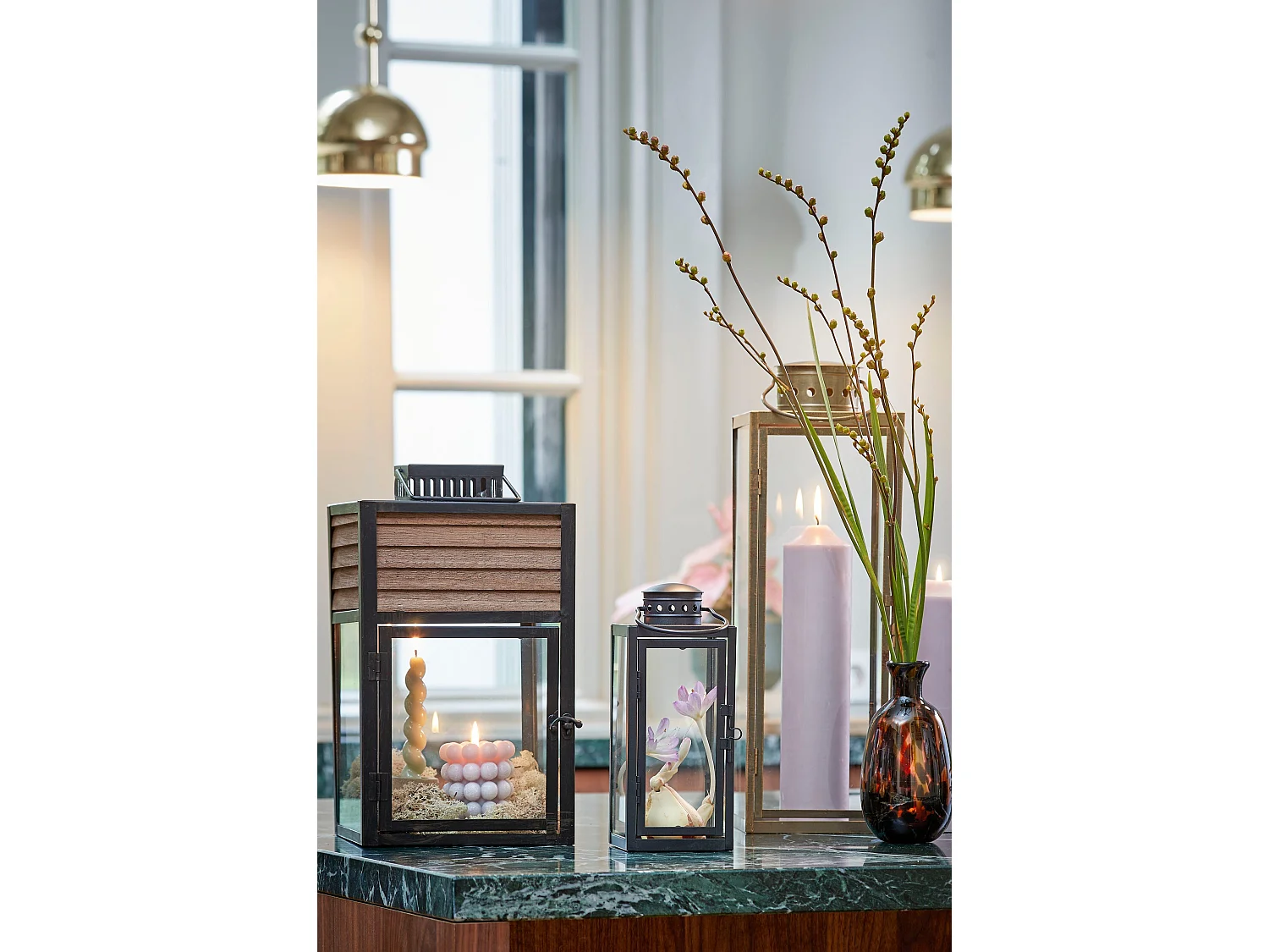 Vela cilíndrica de Estearina - Ø7 x 35 - Rosa -