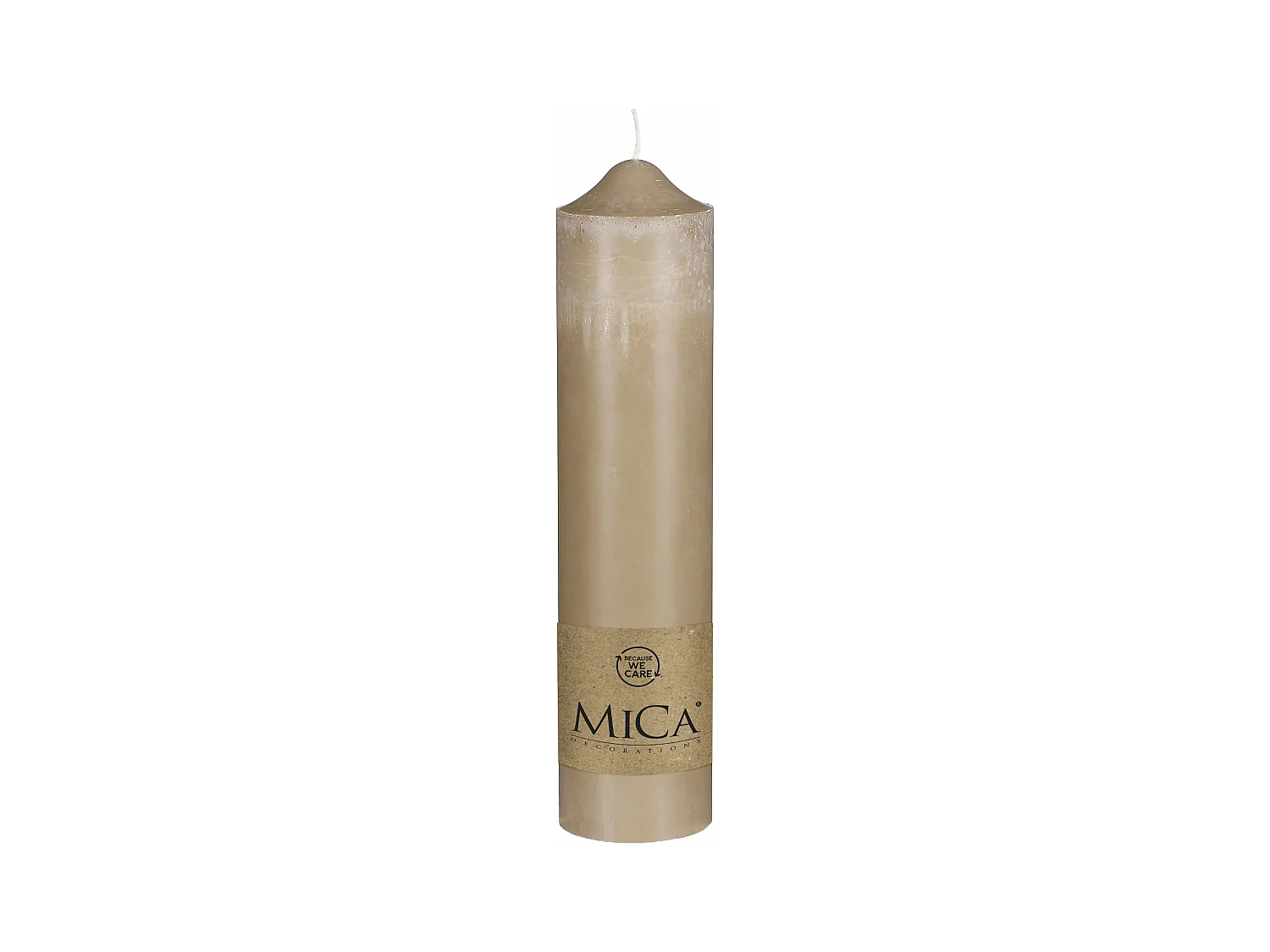 Bougies piliers en stéarine - Ø7 x 30 - Beige -
