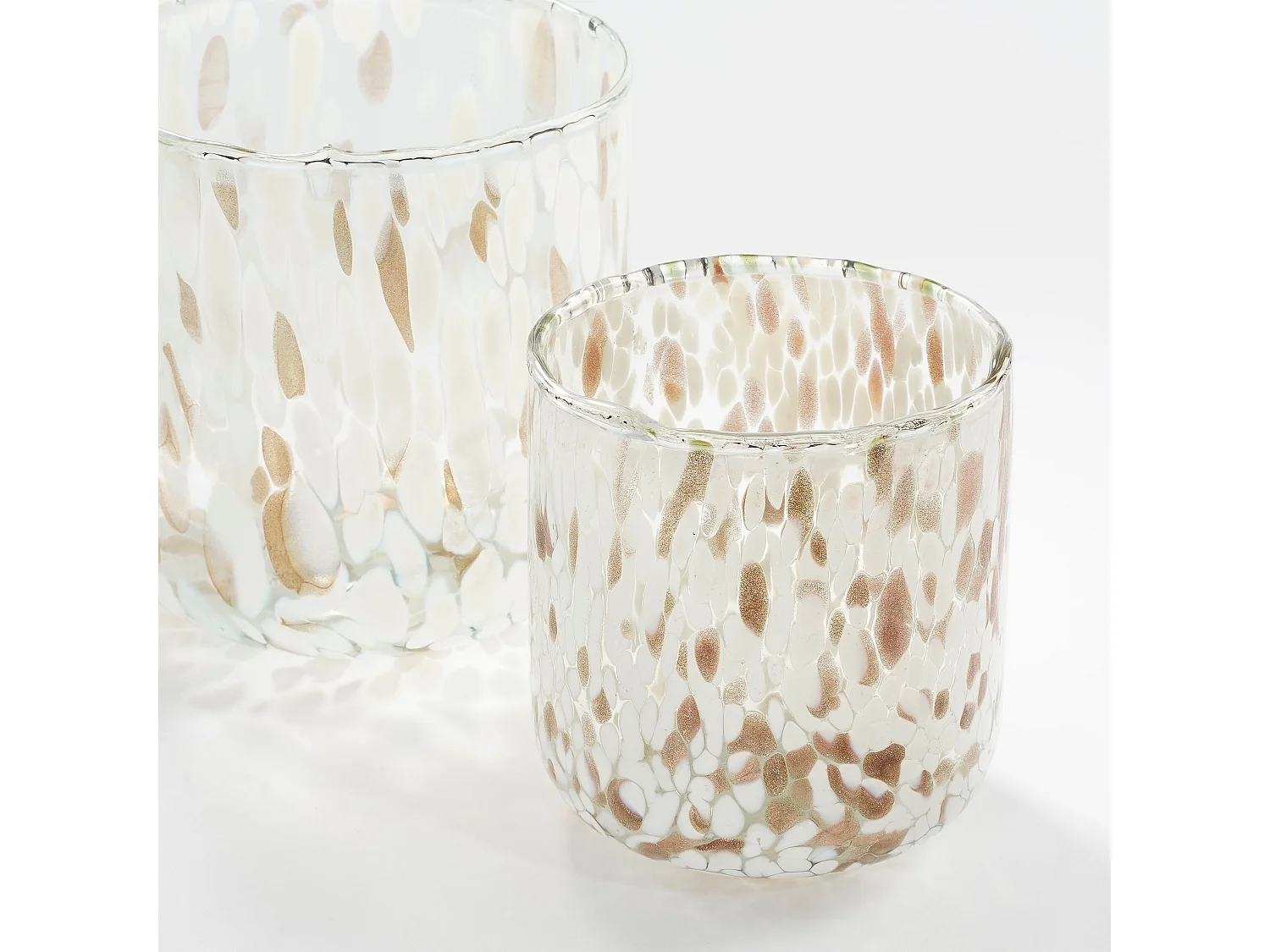 Support bougie chauffe-plat en verre - 15 x Ø14 - Blanc -