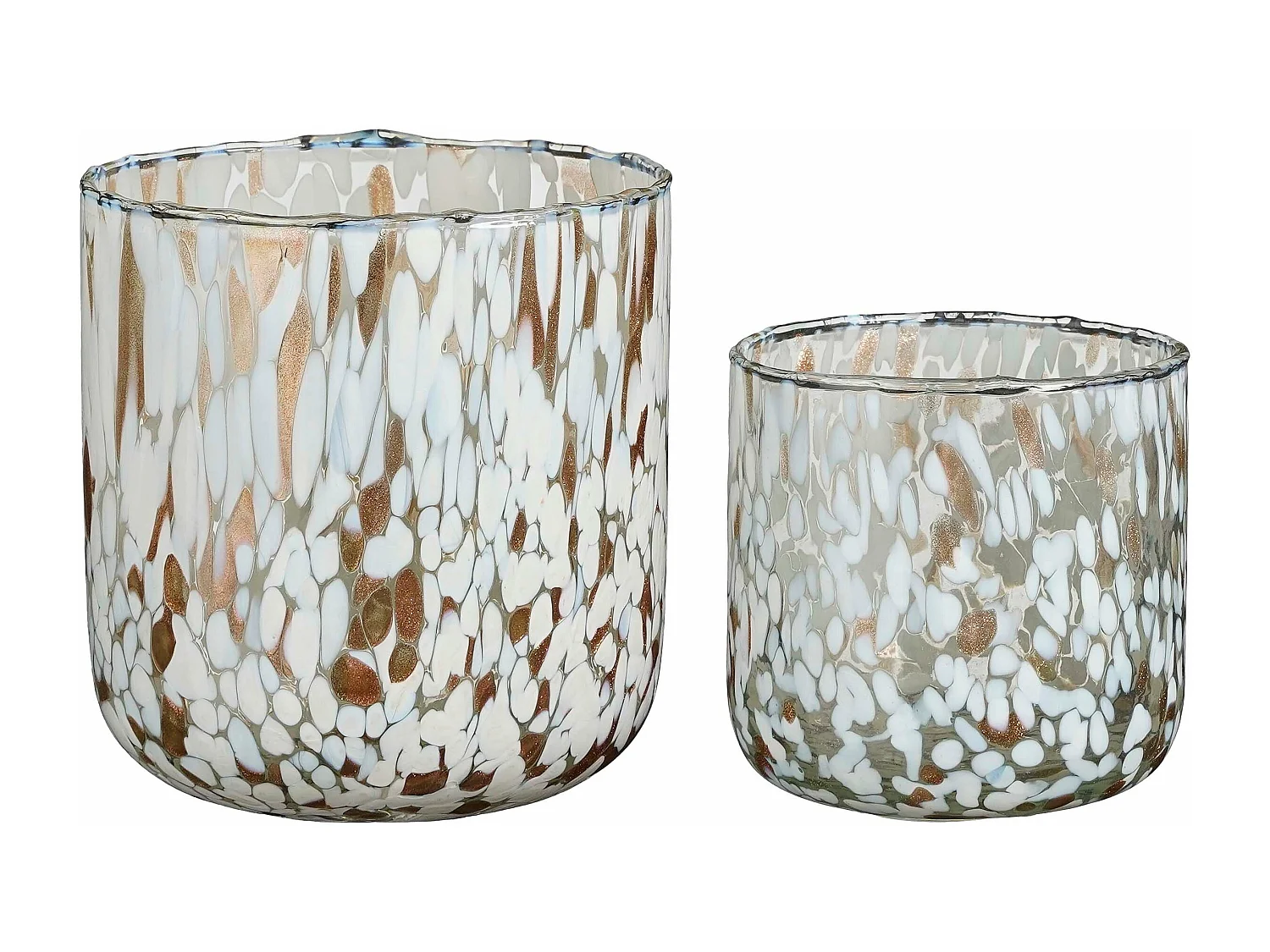 Support bougie chauffe-plat en verre - 15 x Ø14 - Blanc -