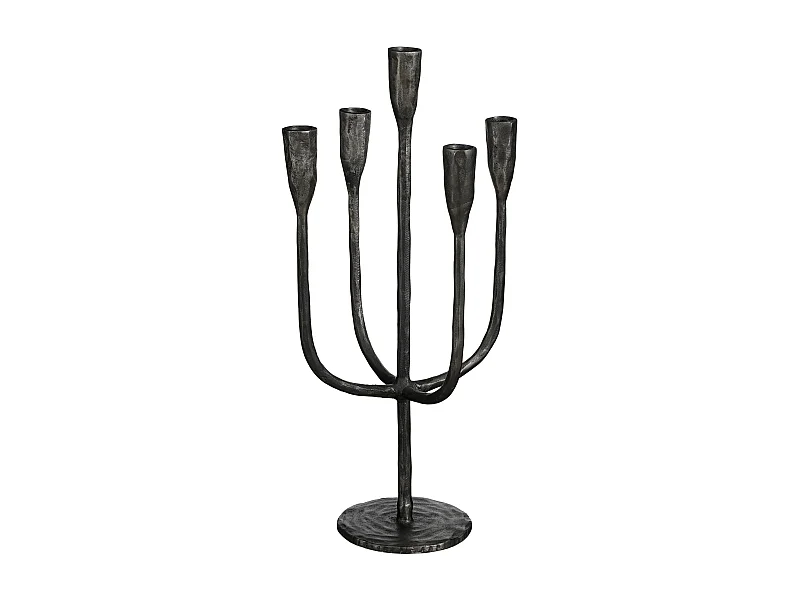 Kerzenhalter aus Aluminium - 43 x 22 - Schwarz - STRETTO