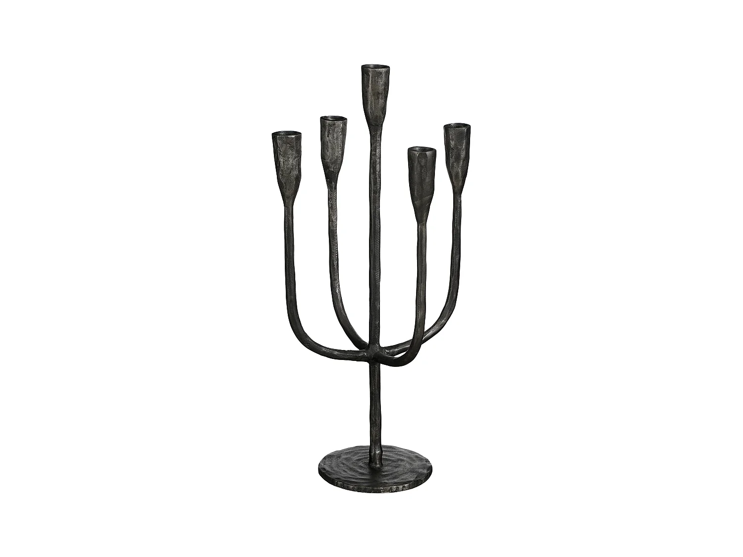 Kandelaar van aluminium - 43 x 22 - Zwart - STRETTO