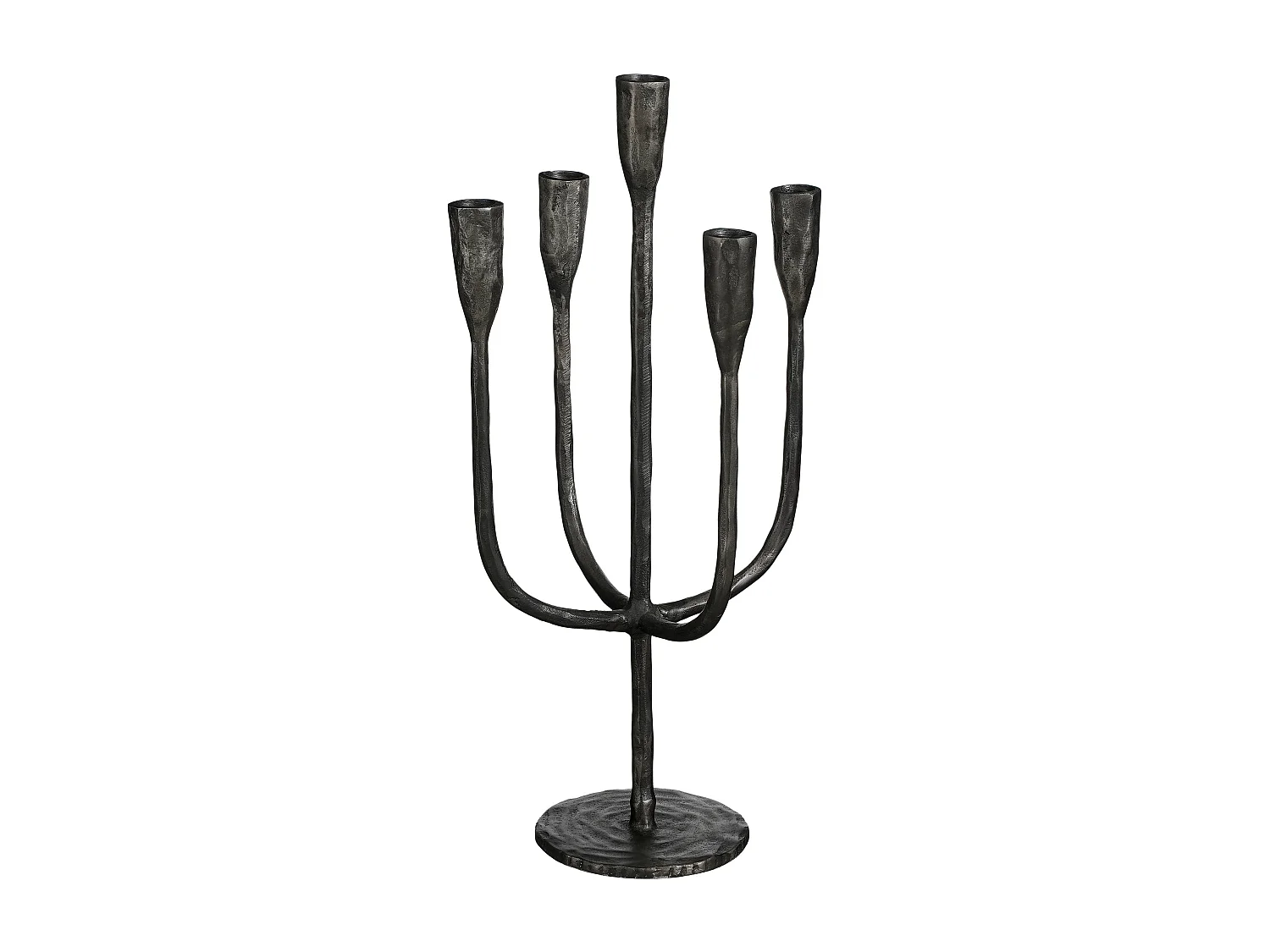 Kandelaar van aluminium - 43 x 22 - Zwart - STRETTO