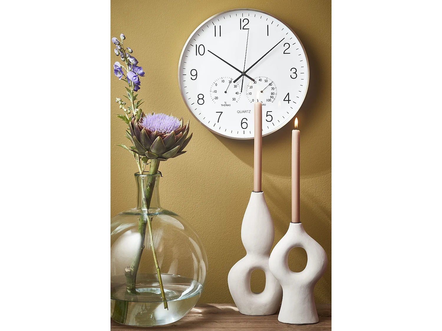 Kerzenhalter aus Keramik - 16,5 x 8 x 35 - Weiß - DAGO