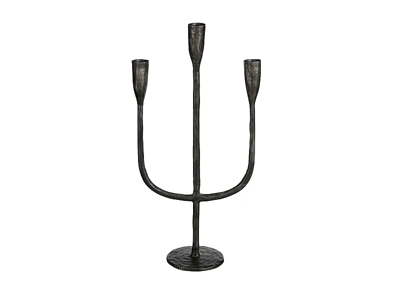 Kandelaar van aluminium - 21 x 9.5 x 40.5 - Zwart - STRETTO