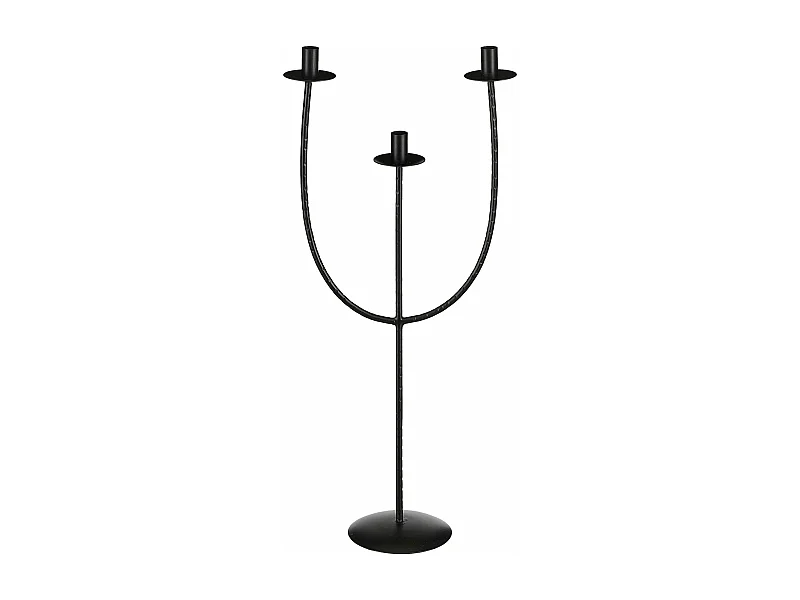 Kerzenhalter aus Eisen - 30 x 15 x 73 - Schwarz - KANTAS