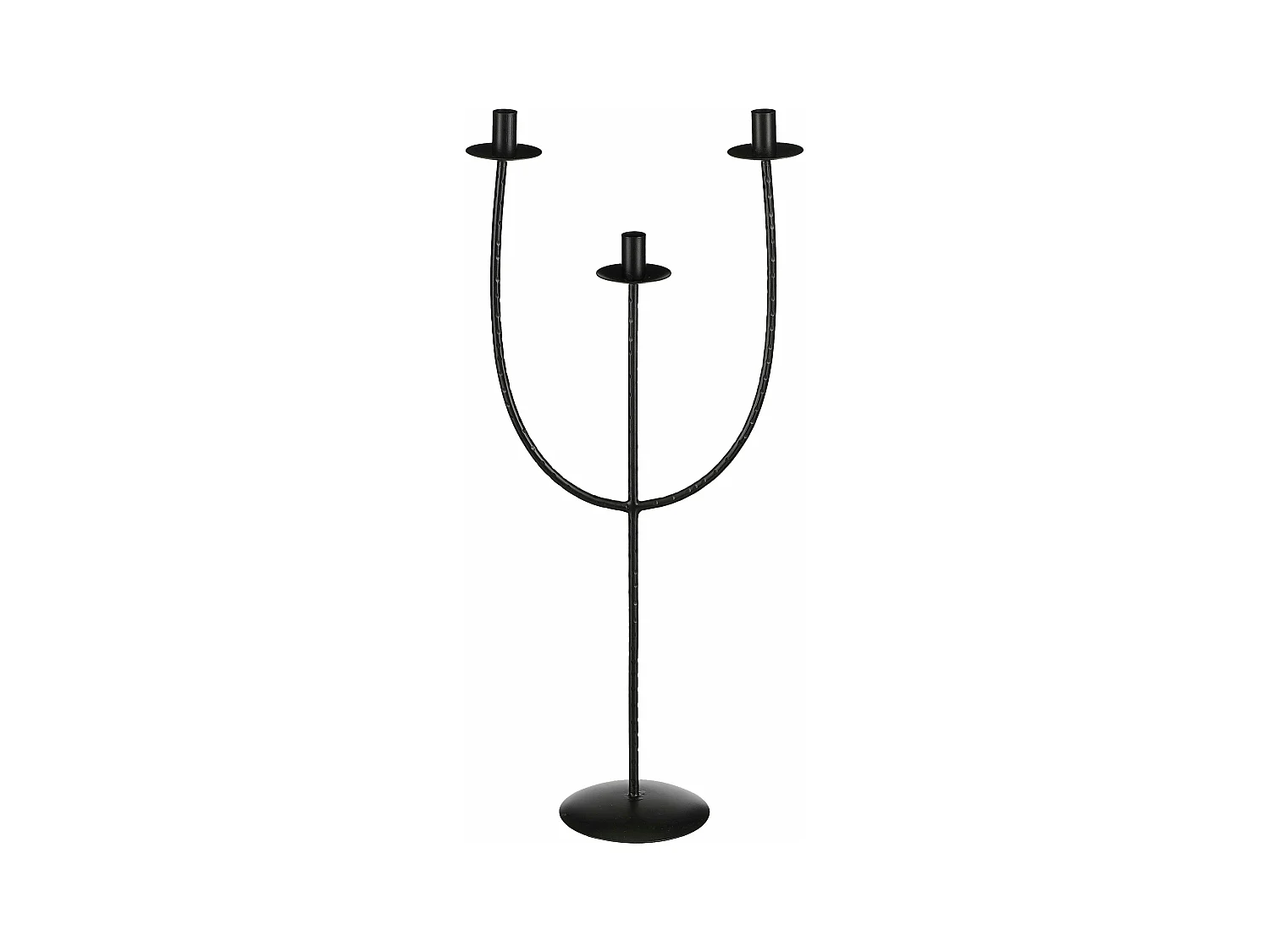 Kandelaar van ijzer - 30 x 15 x 73 - Zwart - KANTAS