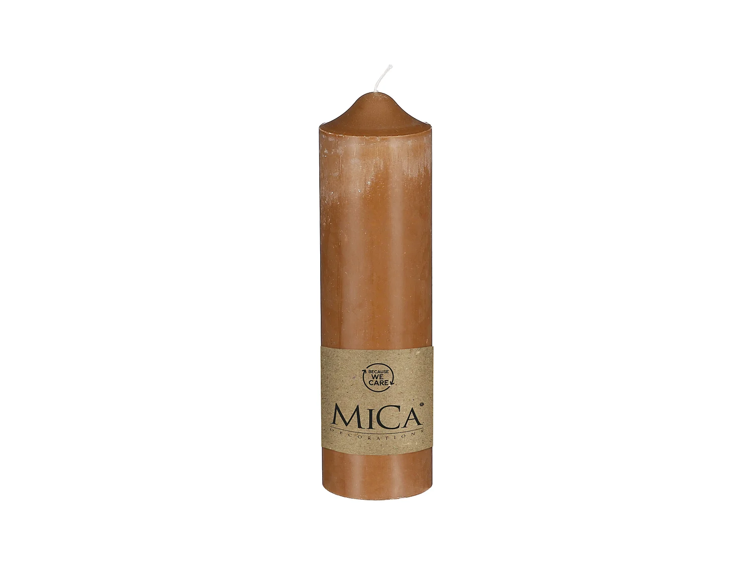 Bougies piliers en stéarine - Ø7 x 25 - Marron clair -