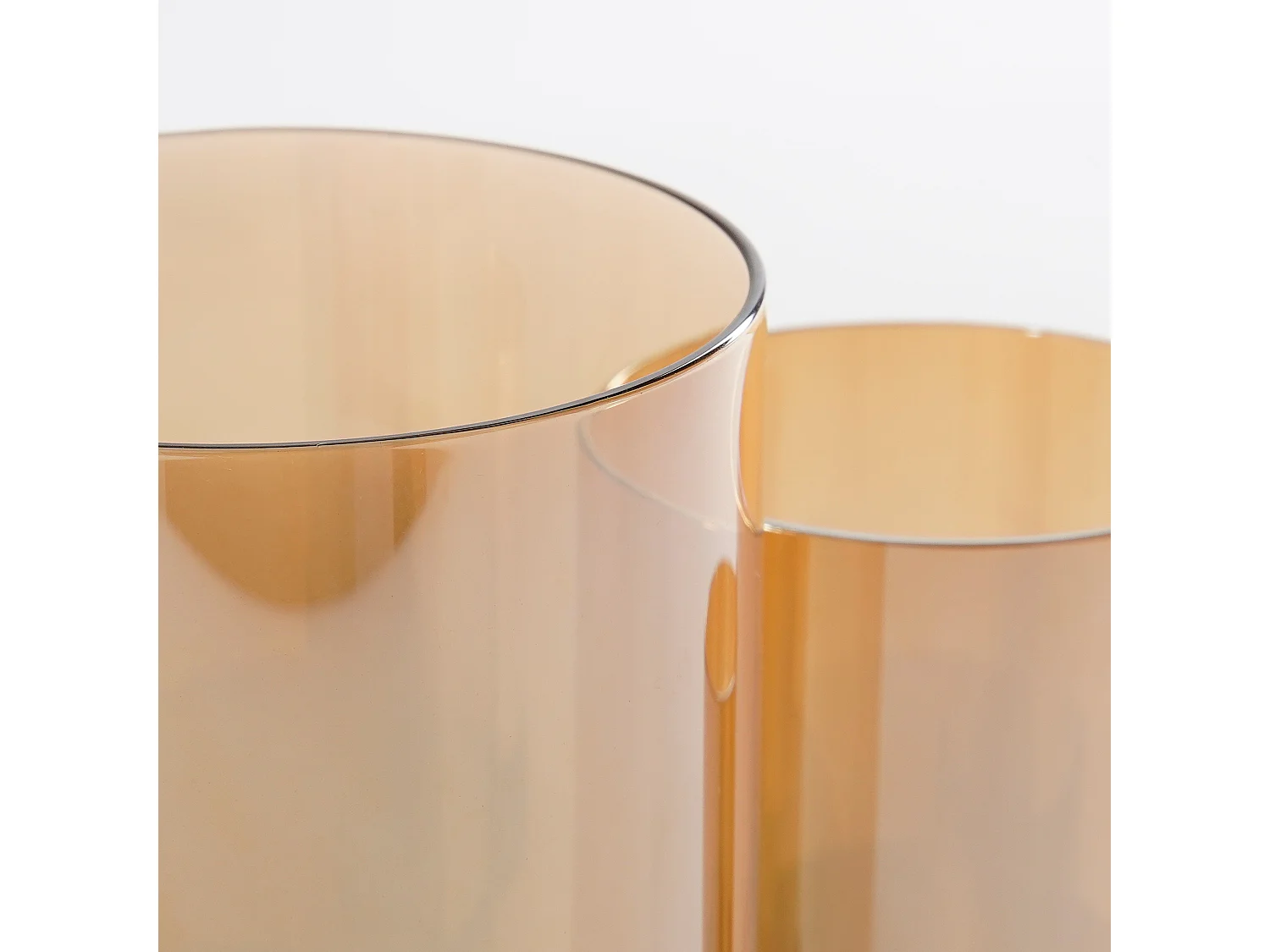 Kandelaar van metaal en glas - 36 x 11.5 x 17.5 - Goud - KRATOS