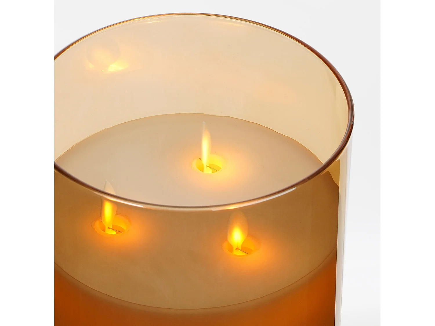 LED Kerze aus Glas und Wachs - 20 x 15 - Gold -