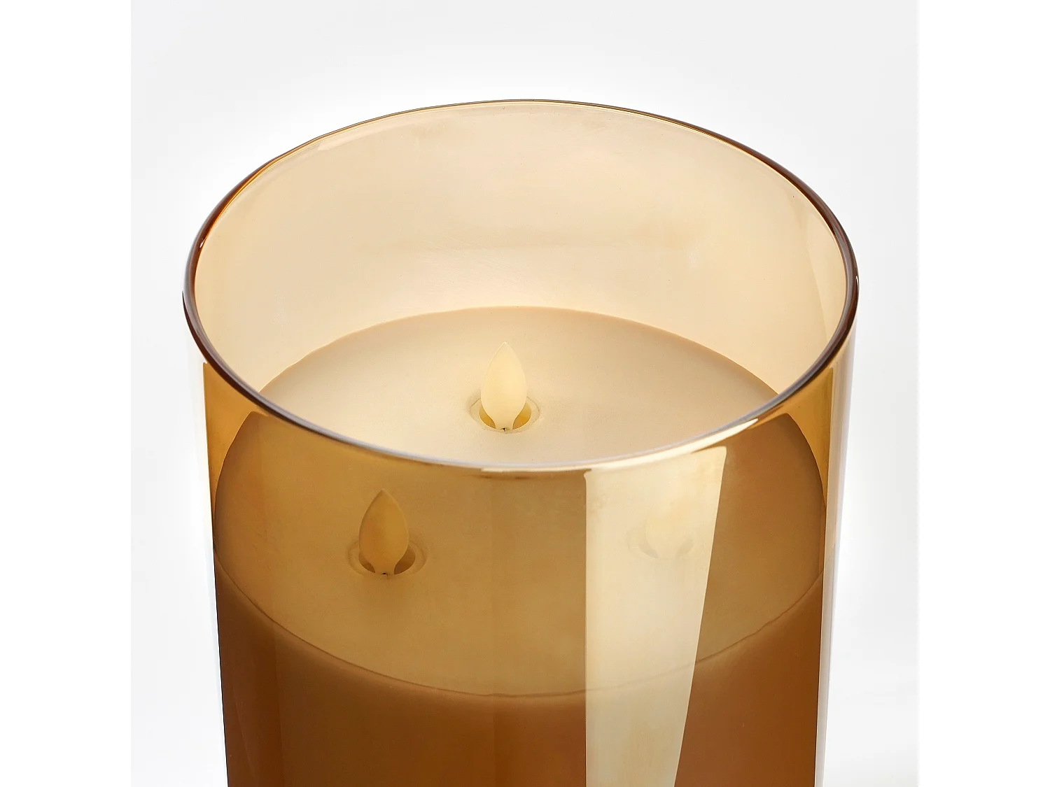 LED Kerze aus Glas und Wachs - 20 x 15 - Gold -