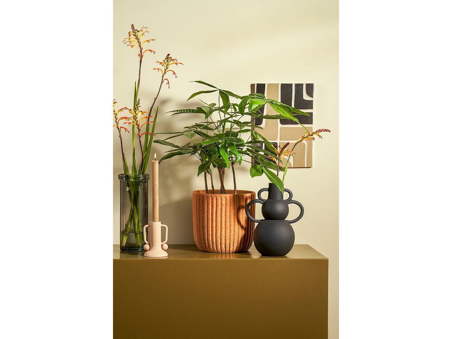 Kandelaar van ijzer - 12 x Ø8 - Beige - ULA