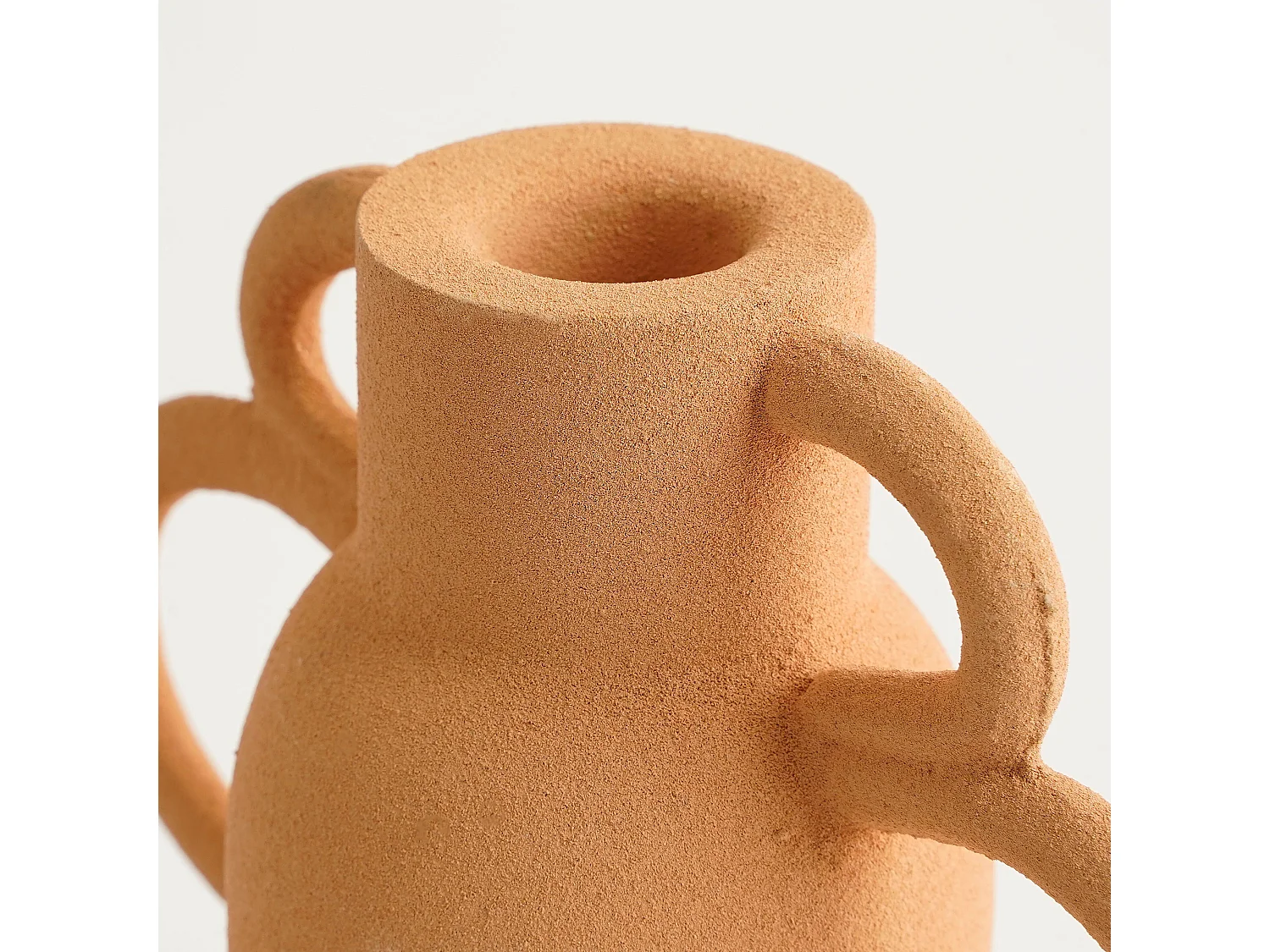 Kandelaar van ijzer - 15,5 x 8,5 x 11,5 - Zalmroze - VARIO