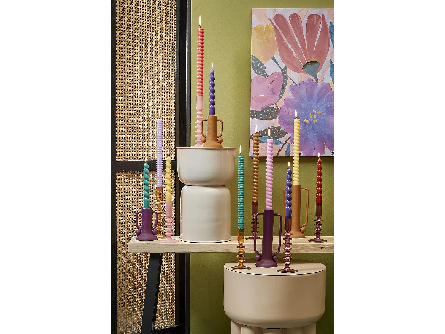 Chandelier en métal - 12 x Ø8 - Marron clair - ULA