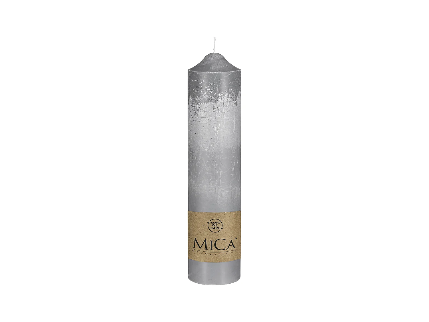 Bougies piliers en stéarine - Ø7 x 30 - Gris -
