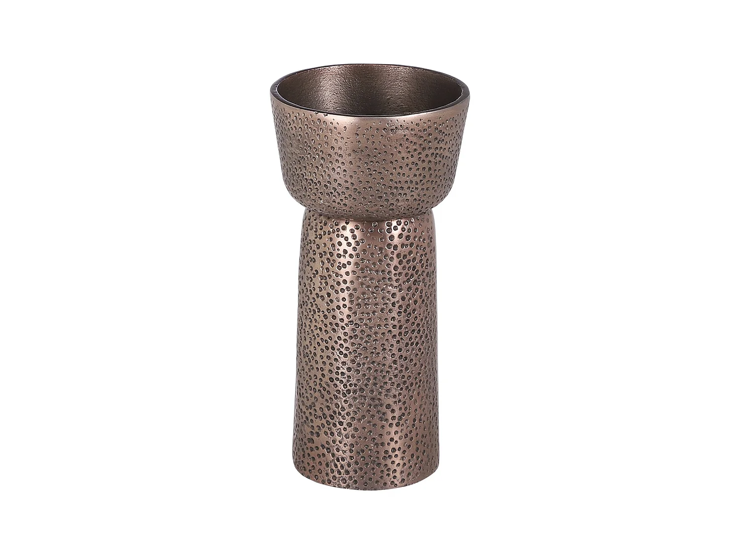 Kerzenhalter aus Aluminium - ⌀10,5 x 21,5 - Kupfer, Antik - DAKAR