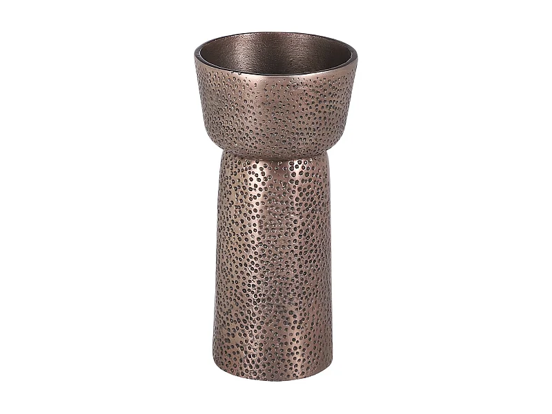 Kandelaar van aluminium - ⌀10,5 x 21,5 - Koper, antiek - DAKAR