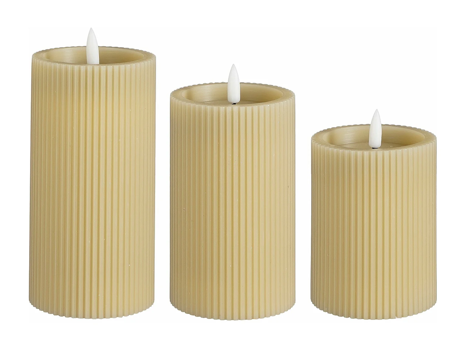 Bougie LED en paraffine et ps - 15 x 7.5 - Taupe -