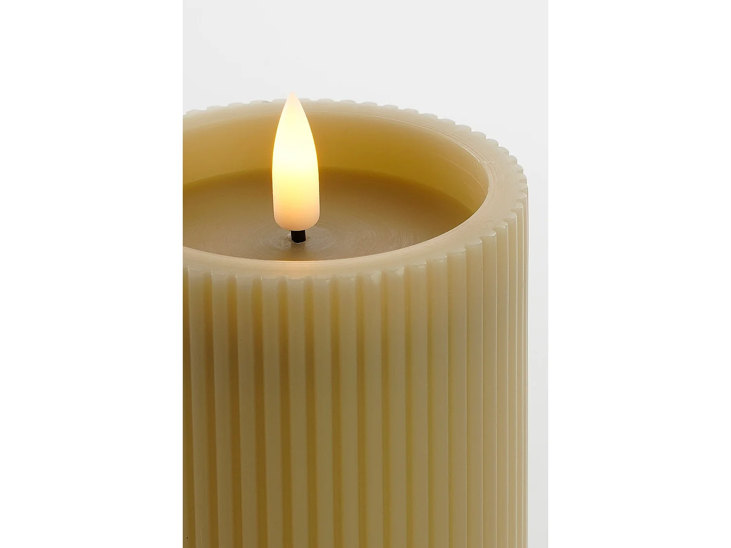 Bougie LED en paraffine et ps - 15 x 7.5 - Taupe -