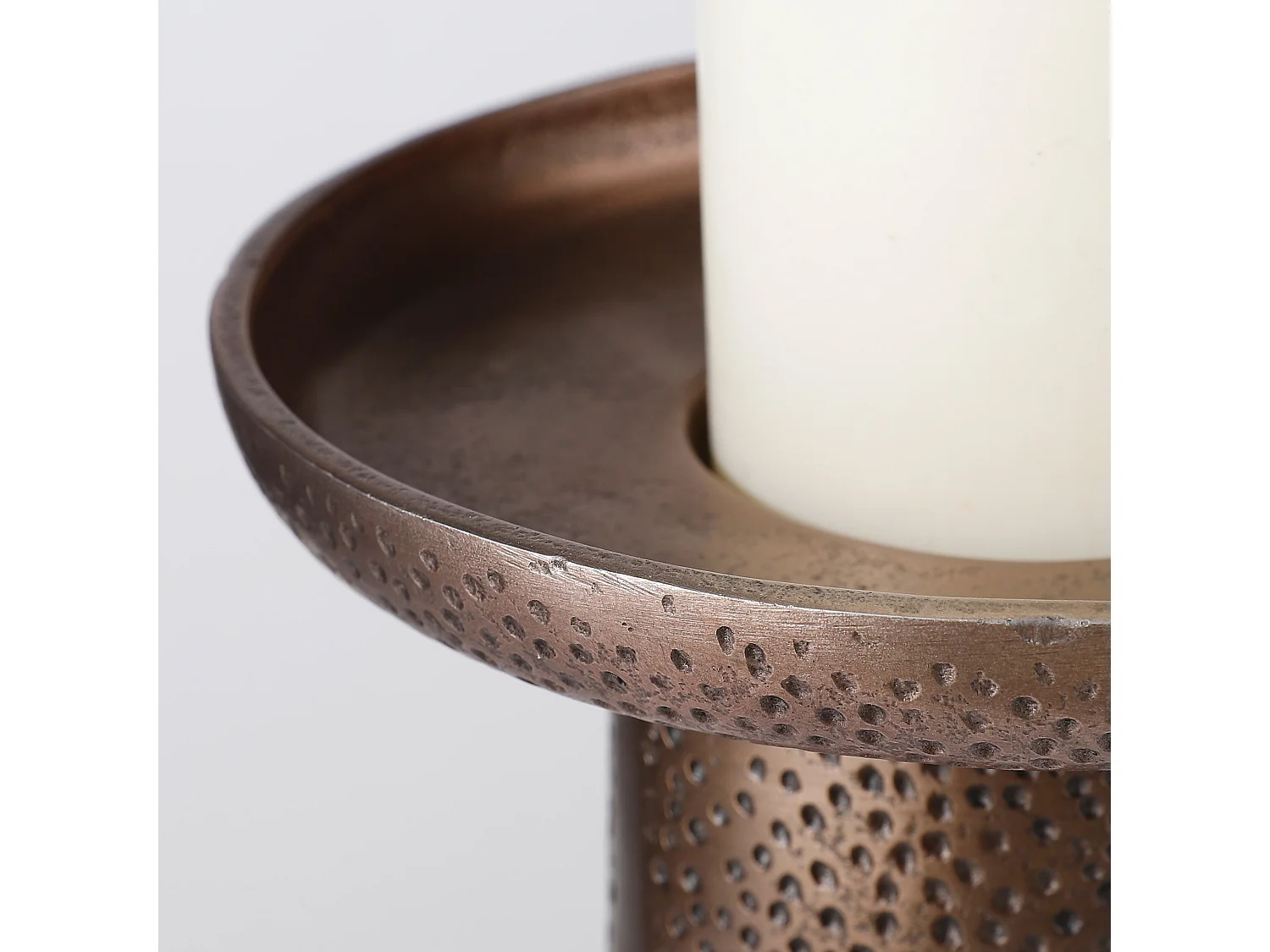 Kerzenhalter aus Aluminium - ⌀17 x 10 - Kupfer, Antik - DAKOTA