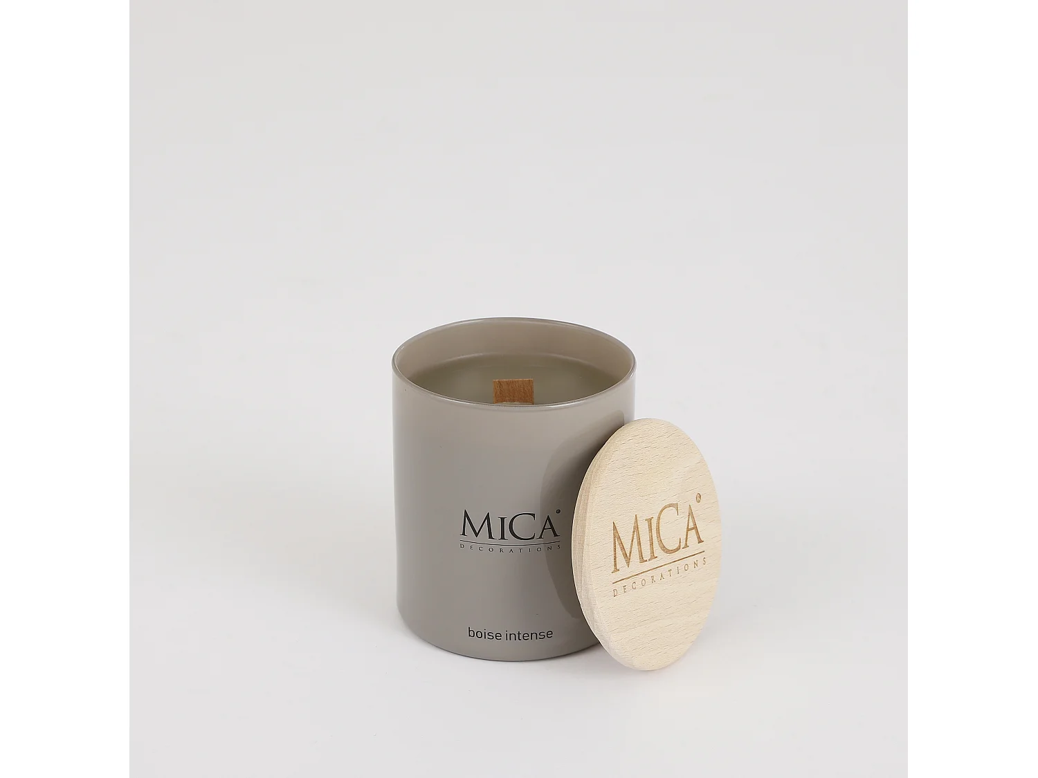 Bougie parfumee en cire - Ø7,5 x 8,5 - Taupe -