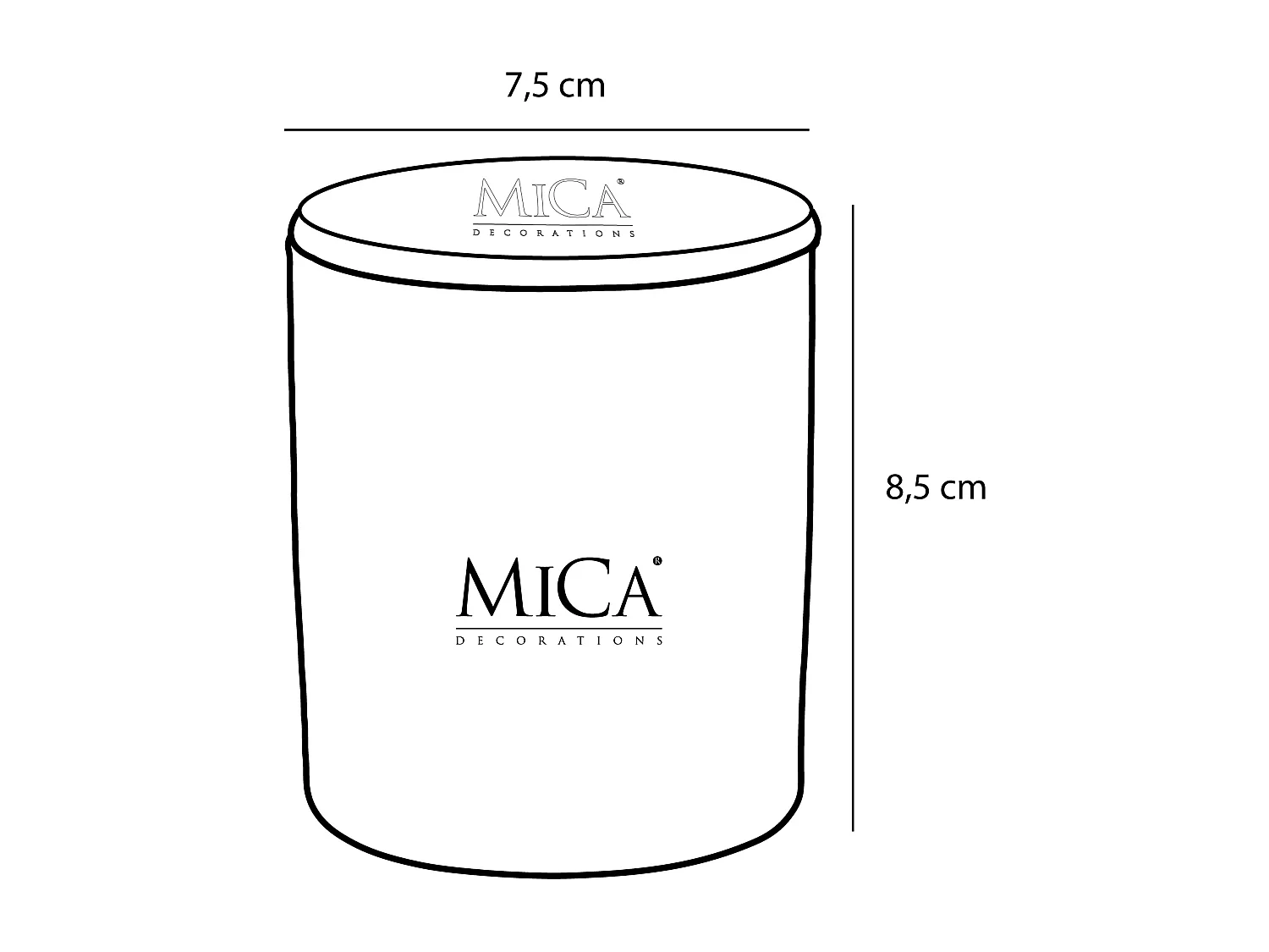 Bougie parfumee en cire - Ø7,5 x 8,5 - Taupe -