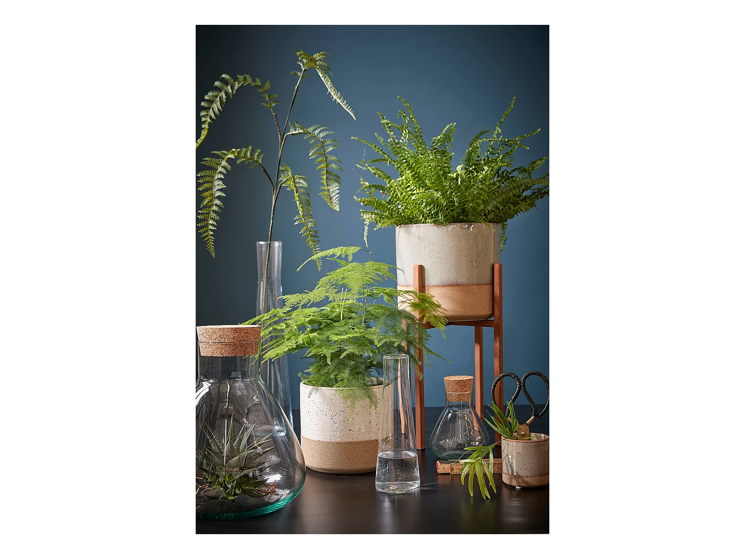 Opbergpot van gerecycled glas en kurk - Ø29,5 x 32 - Transparant - EMILY