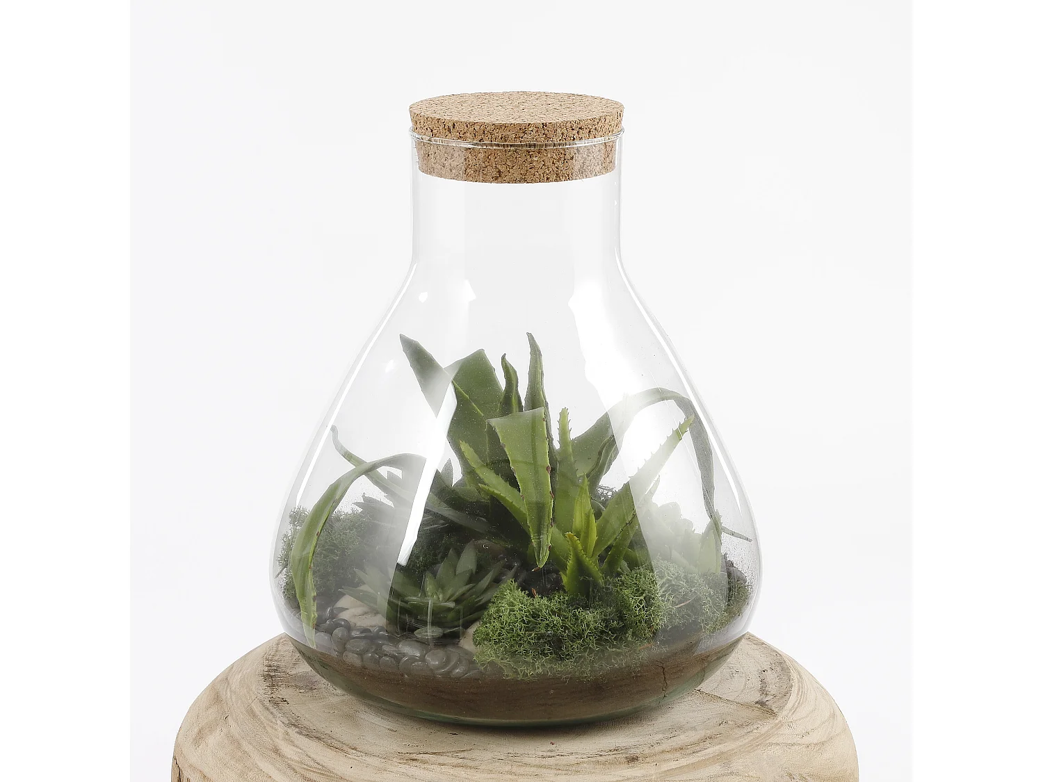 Tarro de almacenamiento de Vidrio reciclado y corcho - Ø29,5 x 32 - Transparente - EMILY