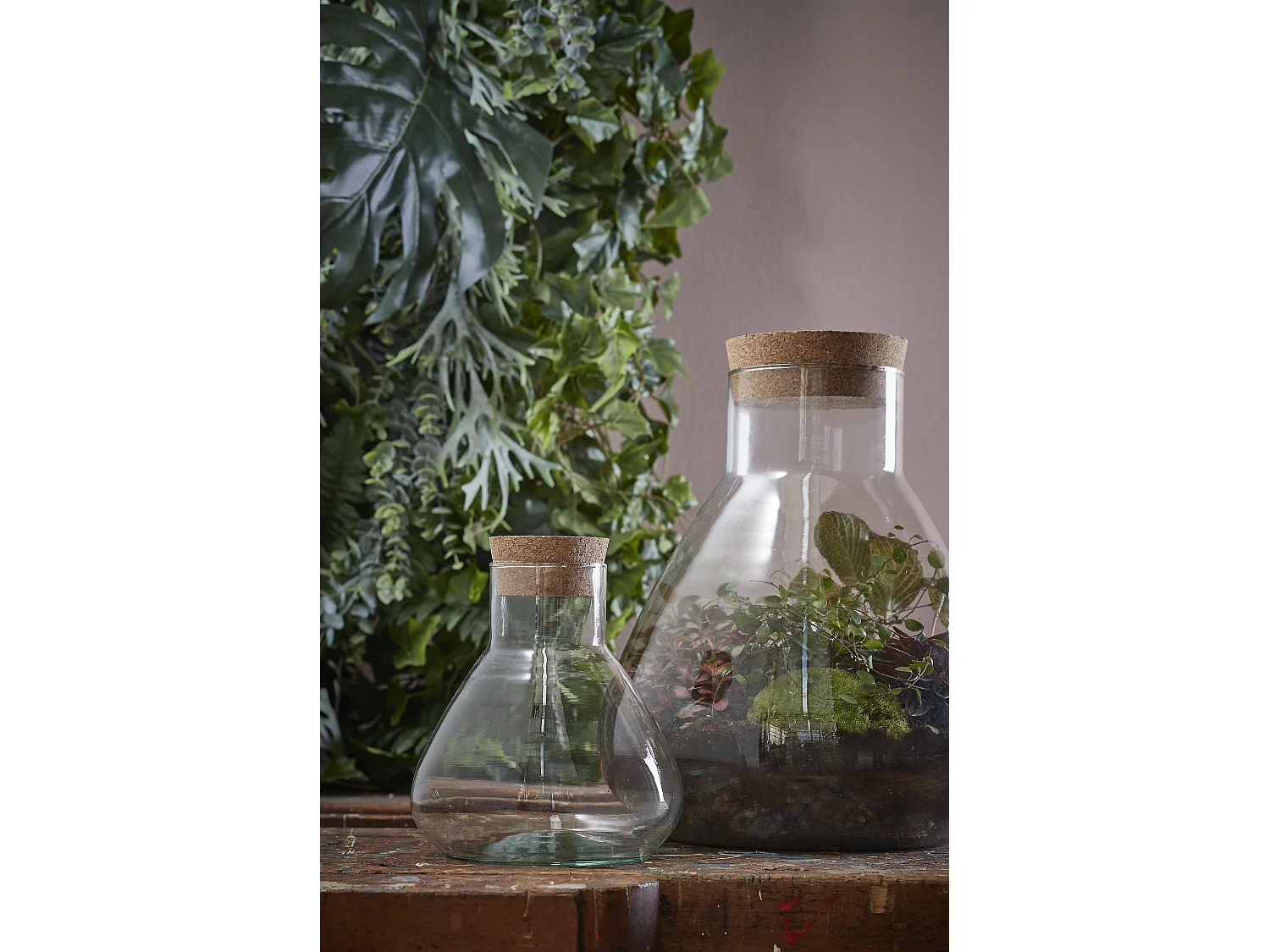 Tarro de almacenamiento de Vidrio reciclado y corcho - Ø29,5 x 32 - Transparente - EMILY