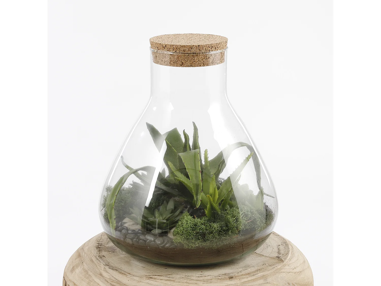 Tarro de almacenamiento de Vidrio reciclado y corcho - Ø29,5 x 32 - Transparente - EMILY