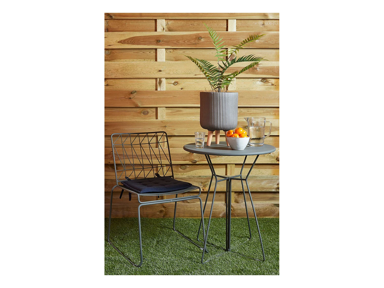 Galette de chaise exterieur en coton - 40 x 40 - Bleu foncé - TIVOLI