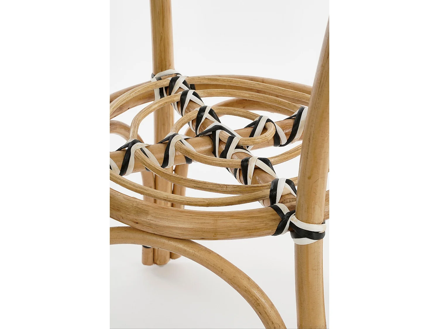 Table de bistrot de jardin en rotin et synthétique - 66 x Ø50 - Noir, blanc - MANDOX