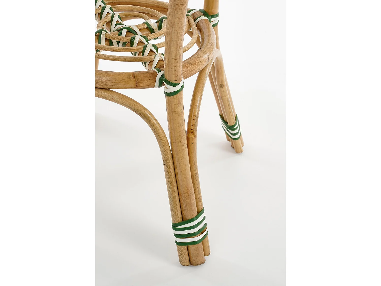 Table de bistrot de jardin en rotin et synthétique - 66 x Ø50 - Vert foncé, blanc - MANDOX