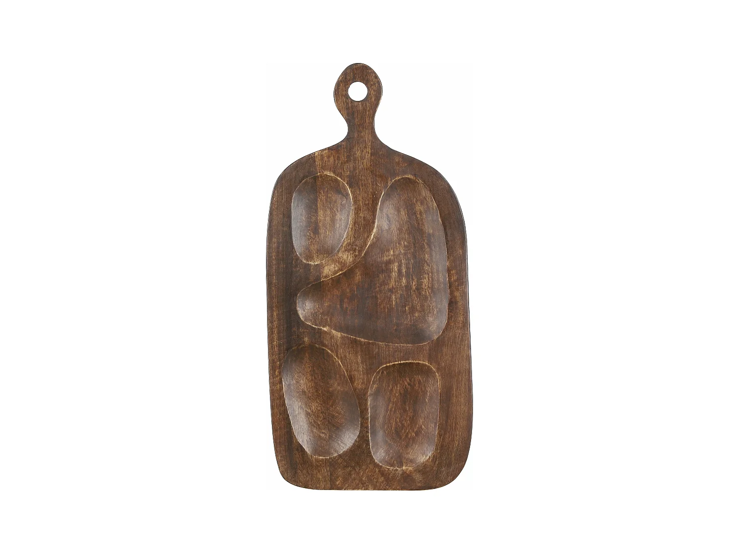 Planche a decouper en bois de manguier - 29 x 60 x 4 - Brun foncé - BRODA