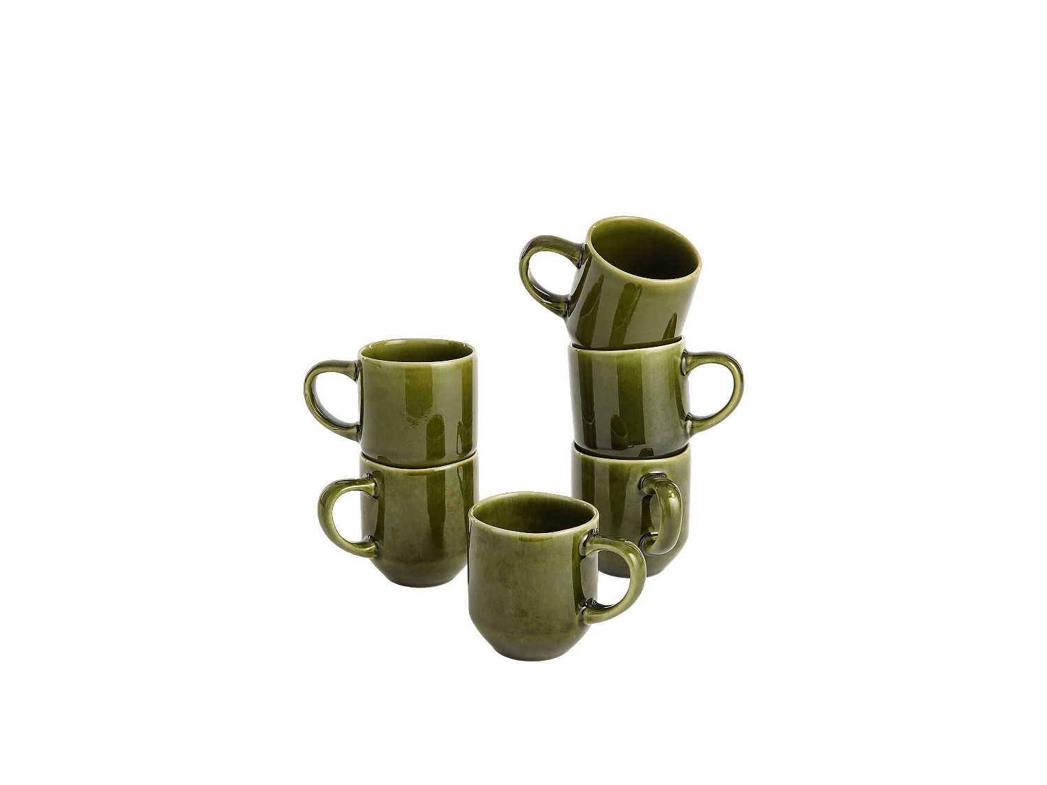Gobelet en céramique - 8 x 8 x 9 - Vert - RHEA