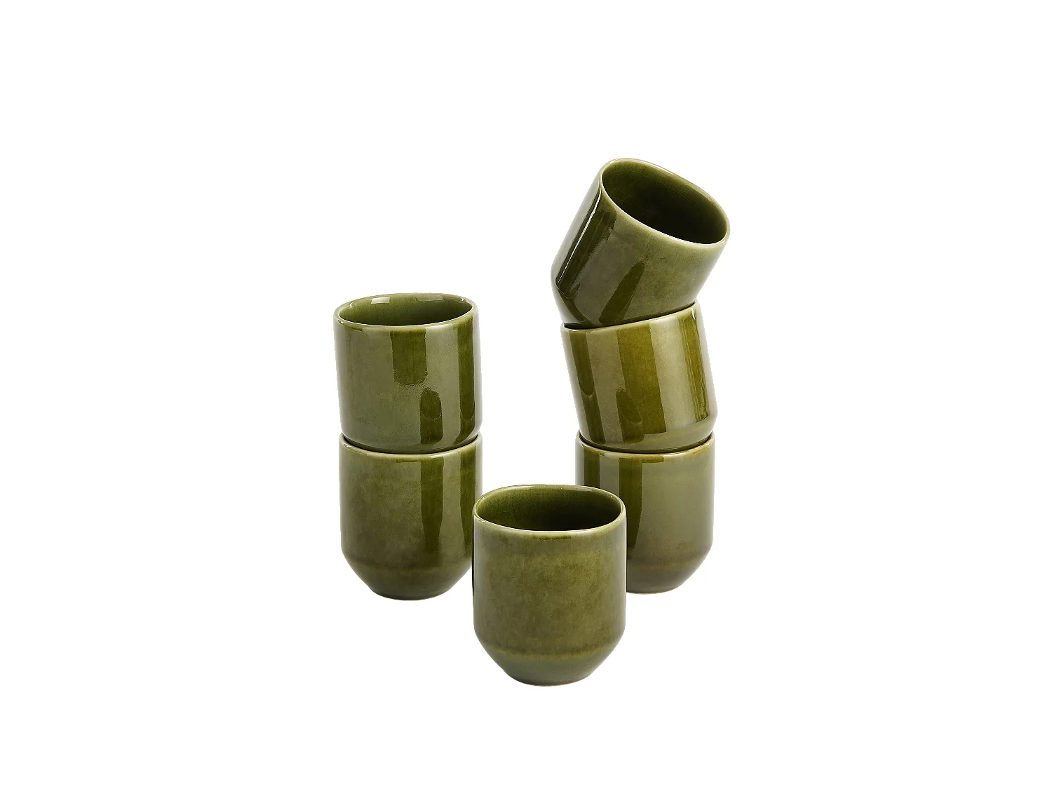 Gobelet en céramique - 8 x 8 x 9 - Vert - RHEA
