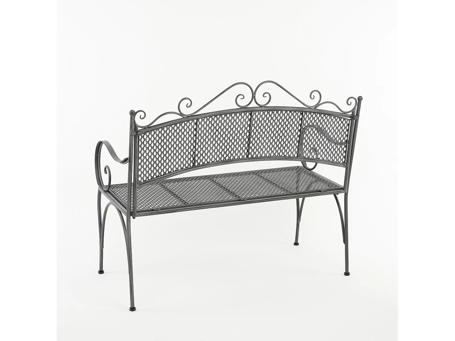 Banc de Jardin en métal - 107.5 x 50.5 x 91 - Gris - PROVENCE