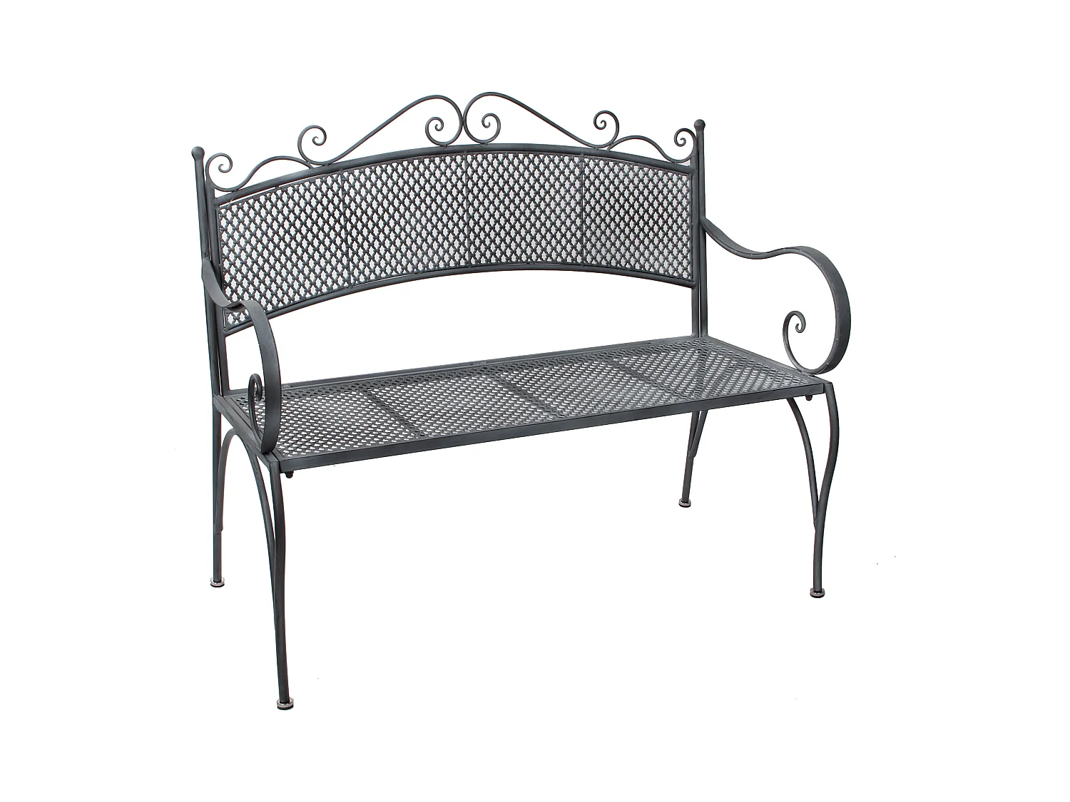 Banc de Jardin en métal - 107.5 x 50.5 x 91 - Gris - PROVENCE