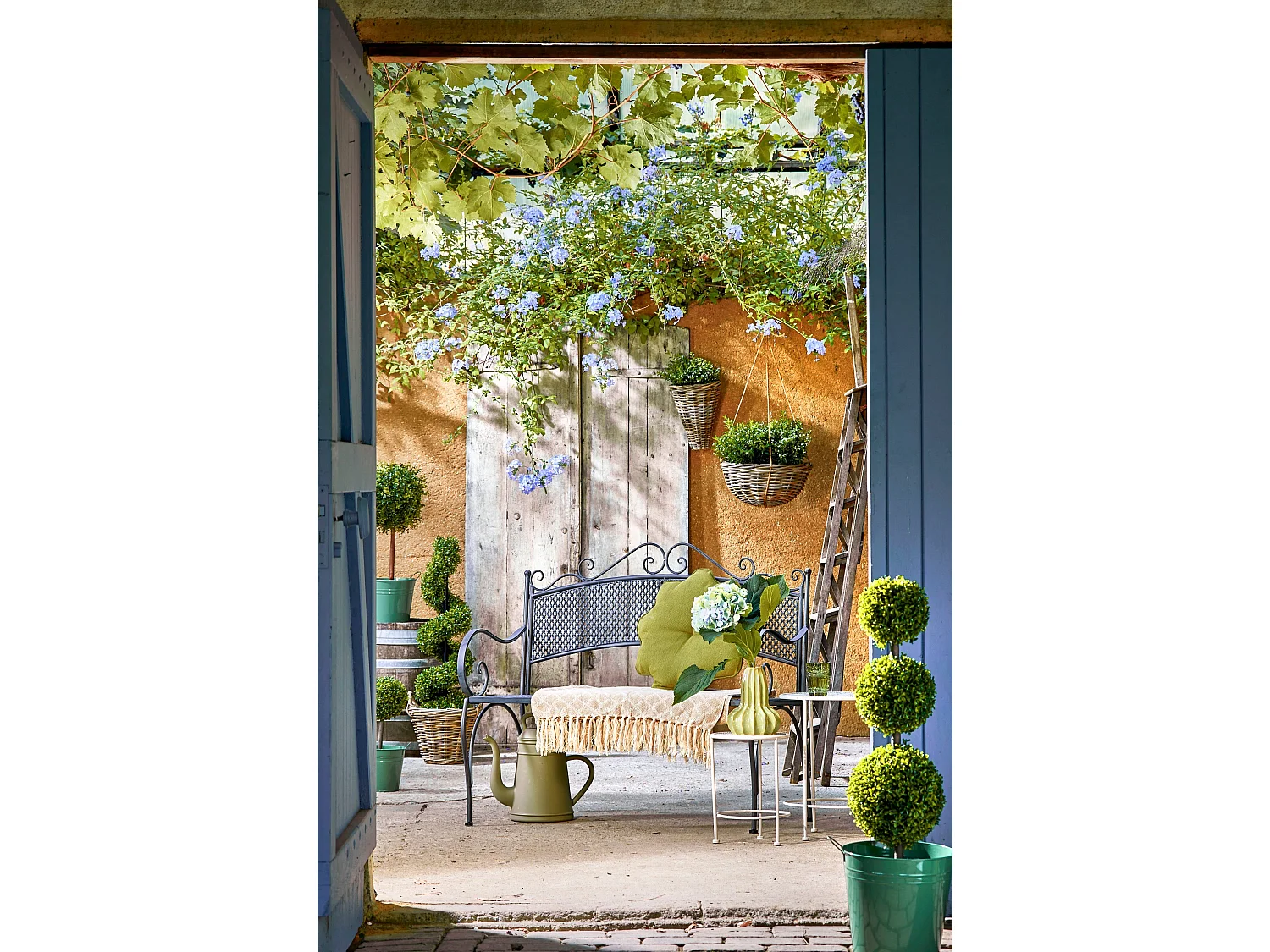 Banc de Jardin en métal - 107.5 x 50.5 x 91 - Gris - PROVENCE