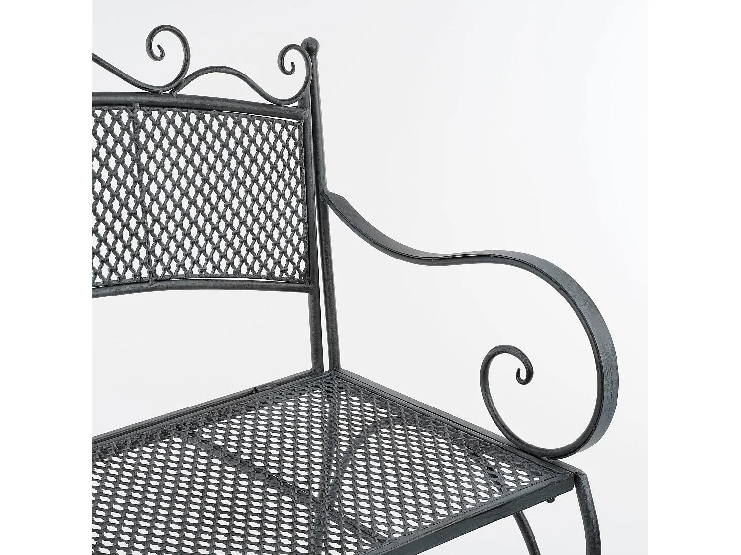 Banc de Jardin en métal - 107.5 x 50.5 x 91 - Gris - PROVENCE