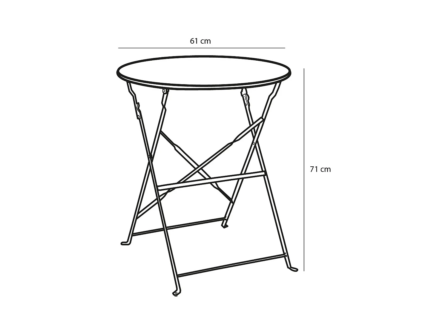Ensemble de bistrots de jardin en métal - 71 x Ø60 / 41 x 49,5 x 84 - Blanc - LAURENCE