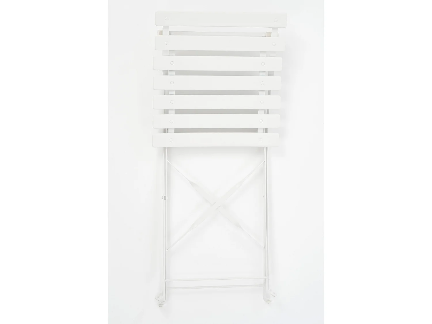 Ensemble de bistrots de jardin en métal - 71 x Ø60 / 41 x 49,5 x 84 - Blanc - LAURENCE