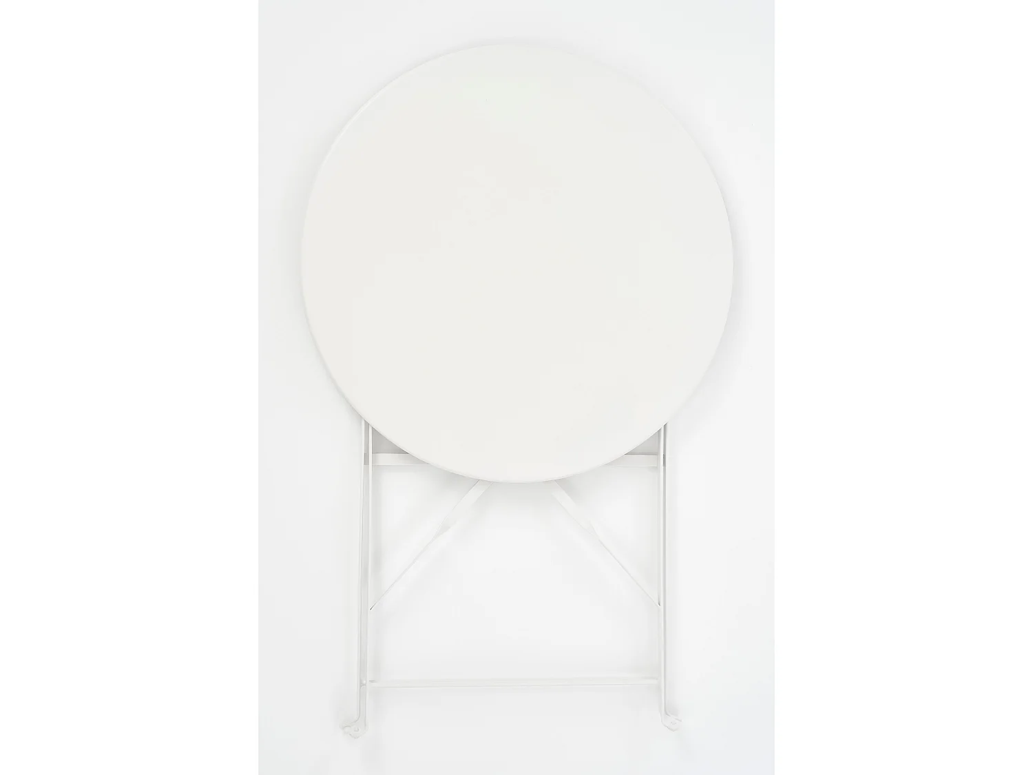 Ensemble de bistrots de jardin en métal - 71 x Ø60 / 41 x 49,5 x 84 - Blanc - LAURENCE
