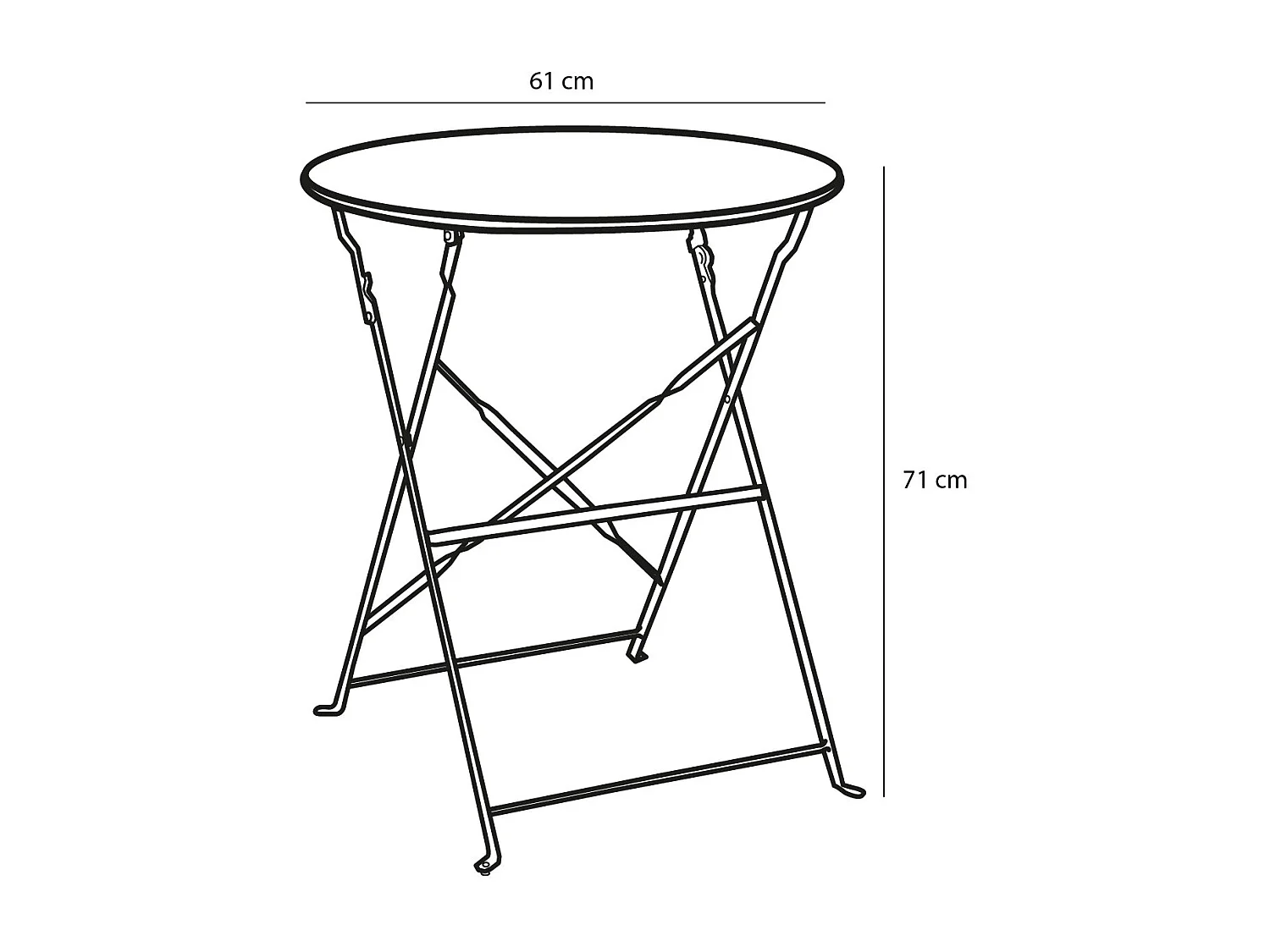 Ensemble de bistrots de jardin en métal - 71 x Ø60 / 41 x 49,5 x 84 - Blanc - LAURENCE