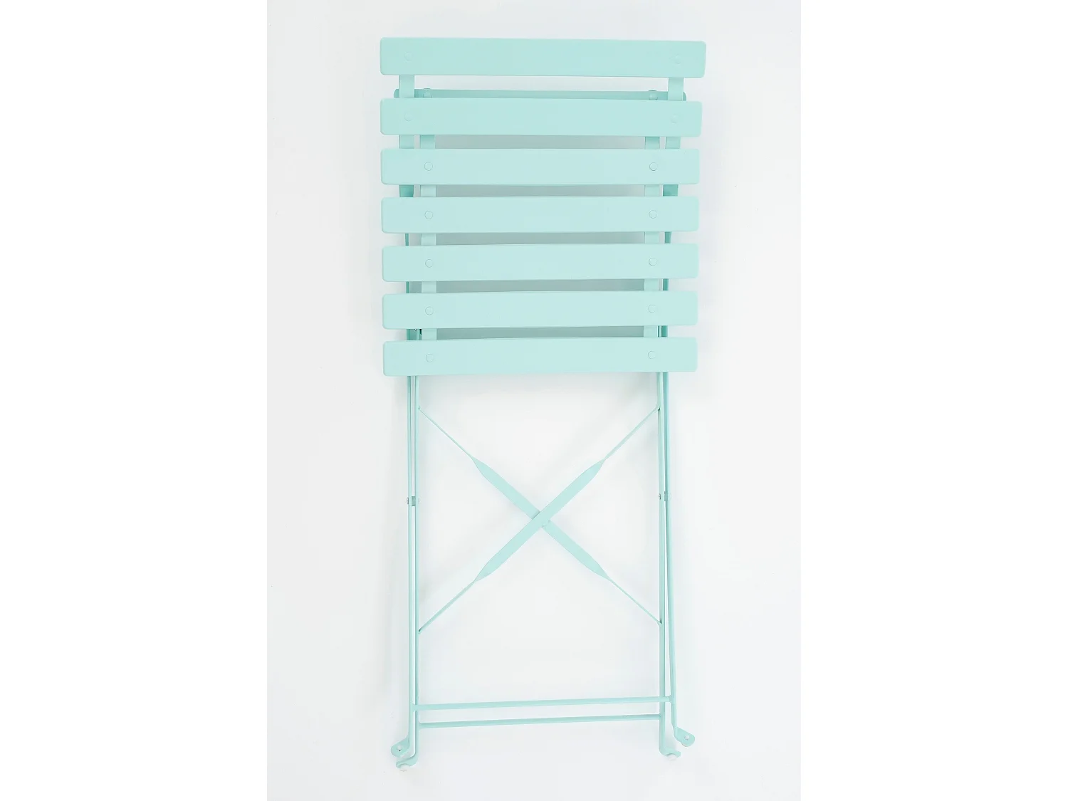 Tuin bistroset van metaal - 71 x Ø60 / 41 x 49,5 x 84 - Lichtgroen - LAURENCE