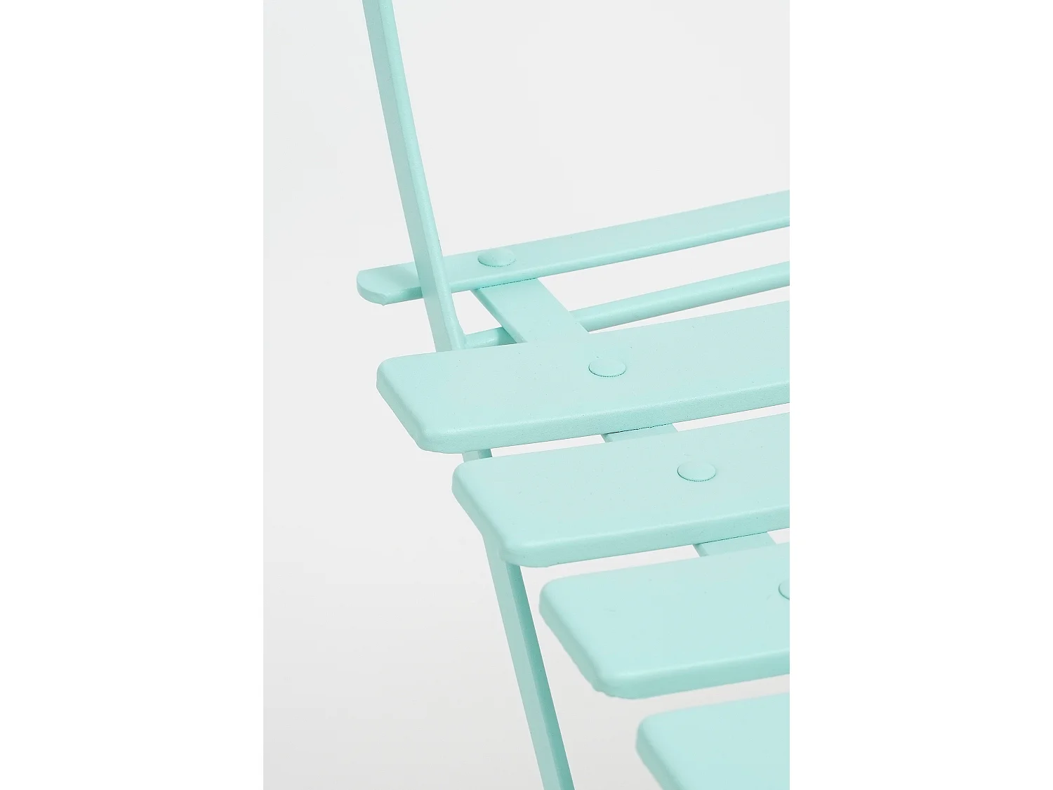 Ensemble de bistrots de jardin en métal - 71 x Ø60 / 41 x 49,5 x 84 - Vert clair - LAURENCE