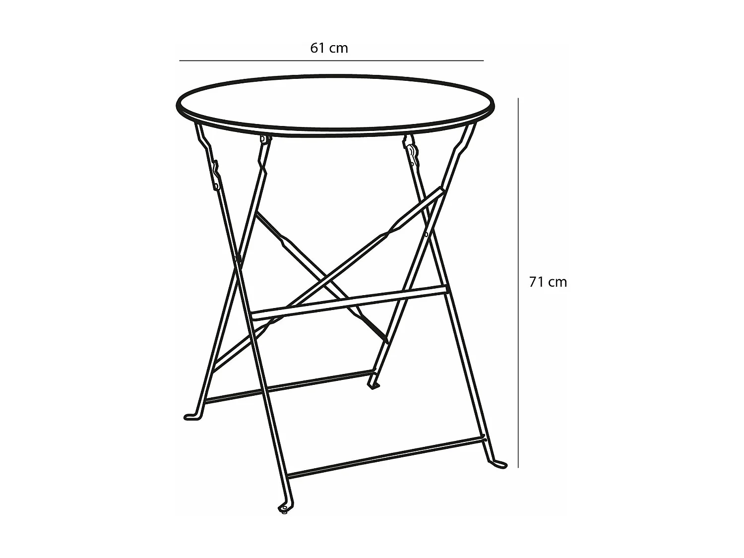 Ensemble de bistrots de jardin en métal - 71 x Ø60 / 41 x 49,5 x 84 - Vert clair - LAURENCE