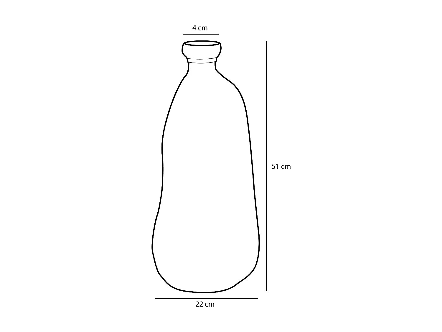 Bouteille décorative en verre recyclé - 51 x 22 - Taupe - PINTO