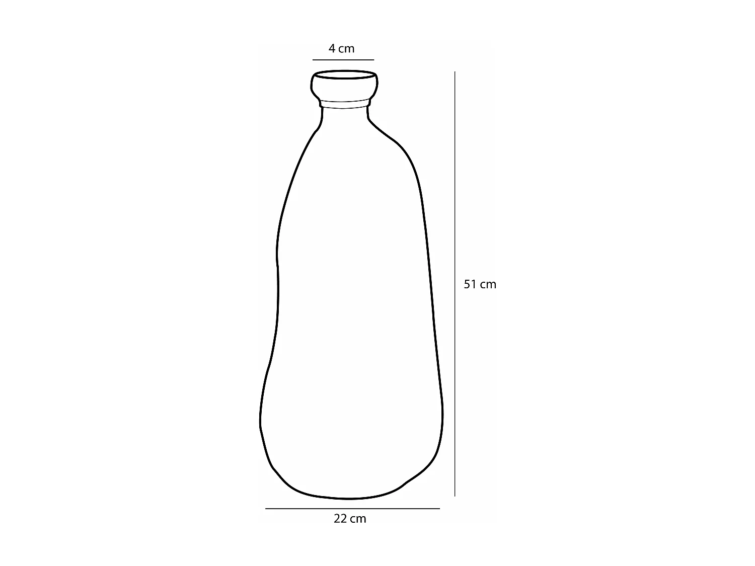 Bouteille décorative en verre recyclé - 51 x 22 - Taupe - PINTO